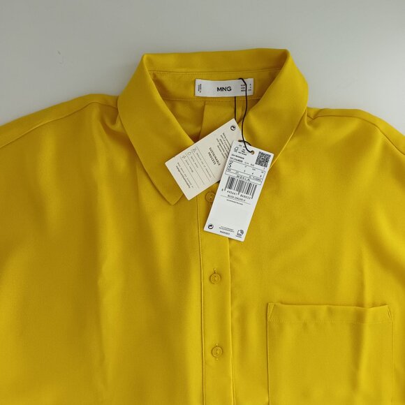 MANGO MNG Women Sleeveless Flowy Pocket Blouse Yellow Size S - Picture 4 of 10